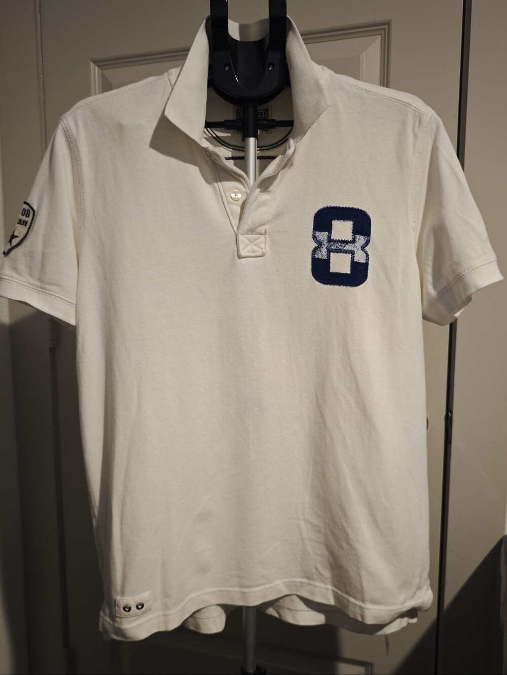 Converse One Star Men's Short Sleeve Polo Shirts Cream Color Size XL
